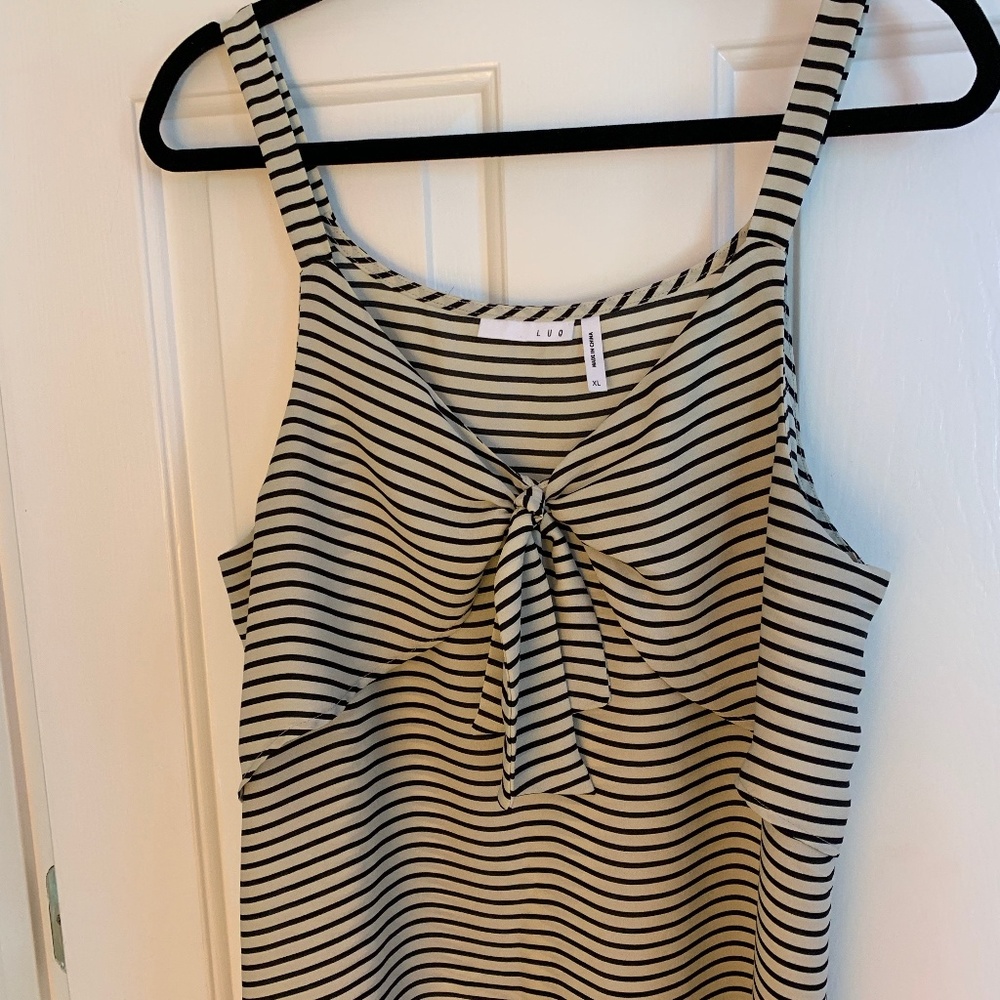 Black & White Sweetheart Stripe Tank Top